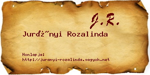 Jurányi Rozalinda névjegykártya